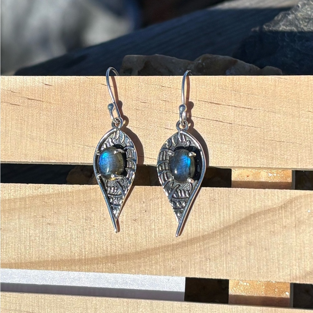 Labradorite Earrings - Picture 3 of 14